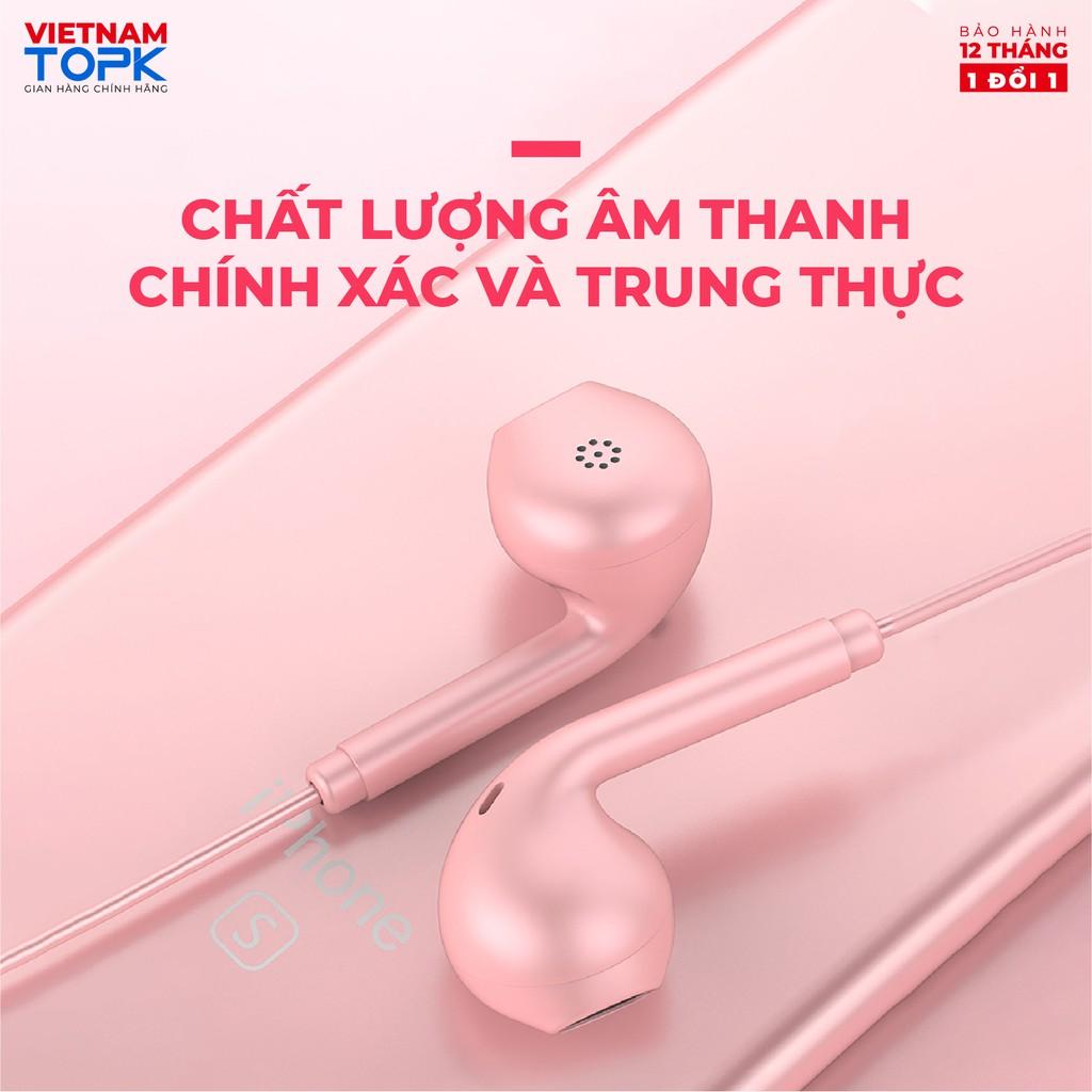 Tai nghe nhét tai có dây TOPK F17 Chân cắm 3.5 Chất liệu TPE dài 1.2m - Hàng chính hãng