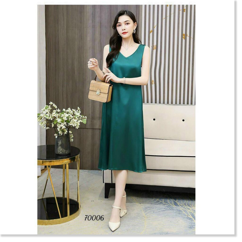 ĐẦM SATIN HỌA TIẾT TRƠN NHƯNG KHÔNG KÉM PHẦN SANG TRỌNG KHÁNH AN STORE