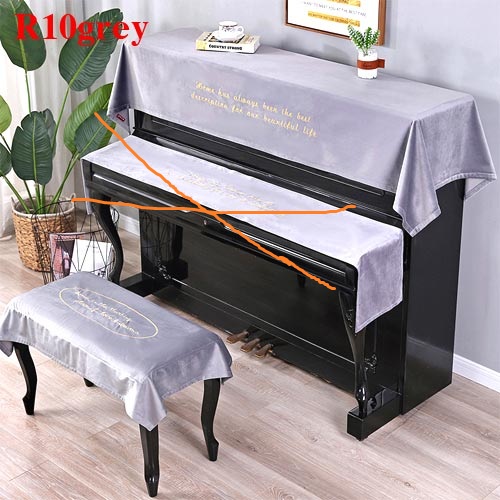 Khăn phủ đàn piano vải nhung lụa màu xanh đẹp mắt