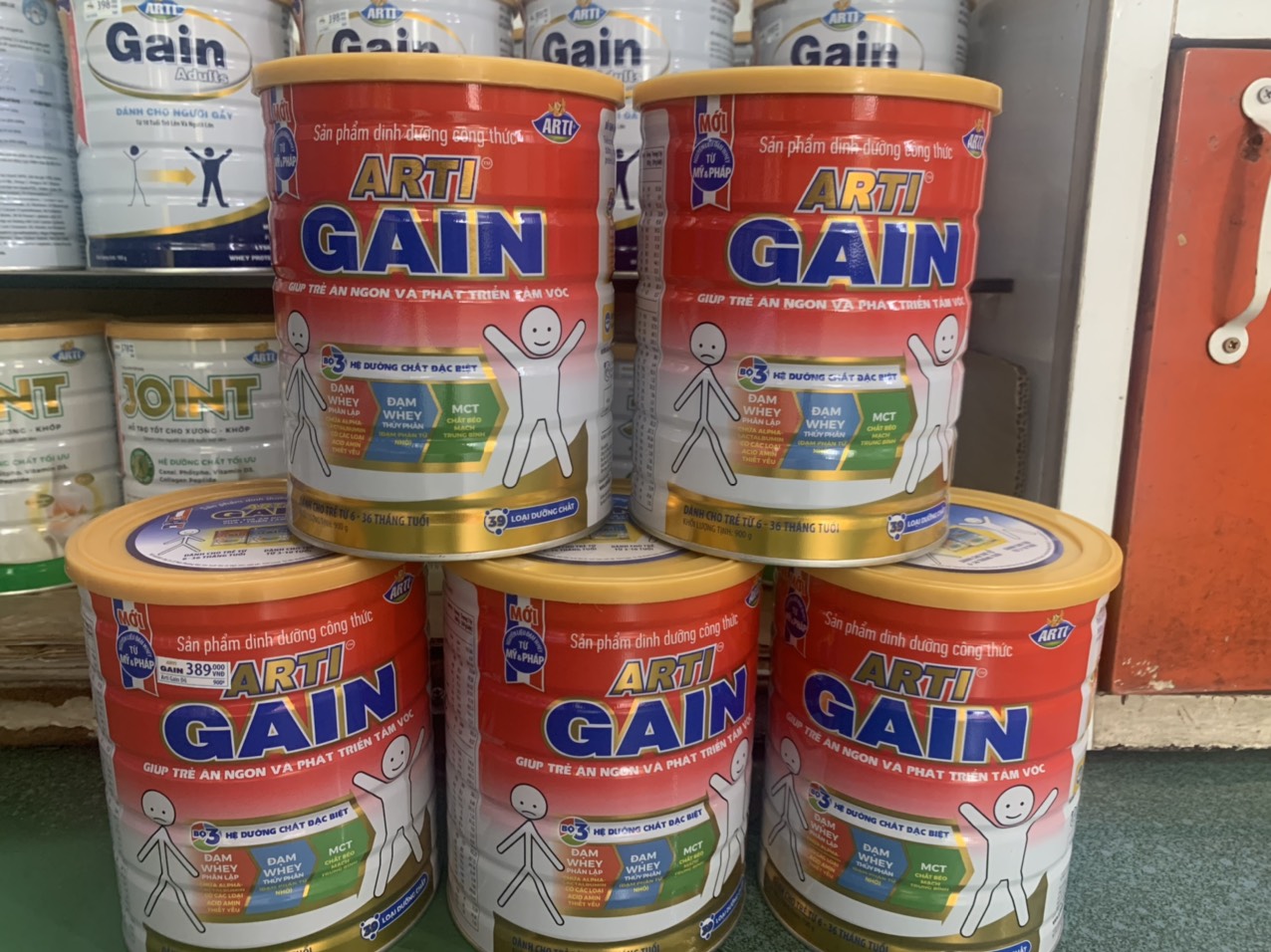 Sữa bột Arti Gain đỏ Nutifood 900G -Suy dinh dưỡng,chậm lớn, biếng ăn