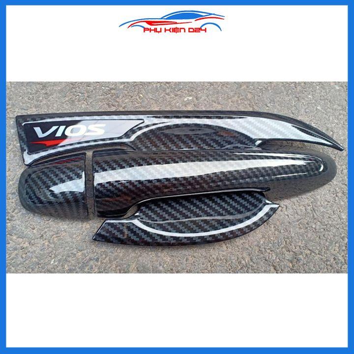 Ốp tay hõm Vios 2019-2020-2021-2022 vân carbon/mạ crom chống trầy bảo vệ cửa xe ô tô