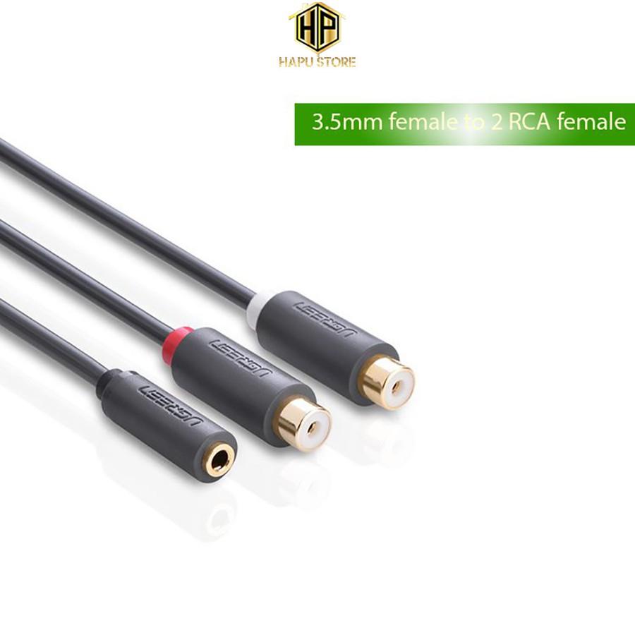 Cáp chuyển đổi 3.5mm sang 2 đầu RCA Ugreen 10562 chính hãng - Hàng Chính Hãng