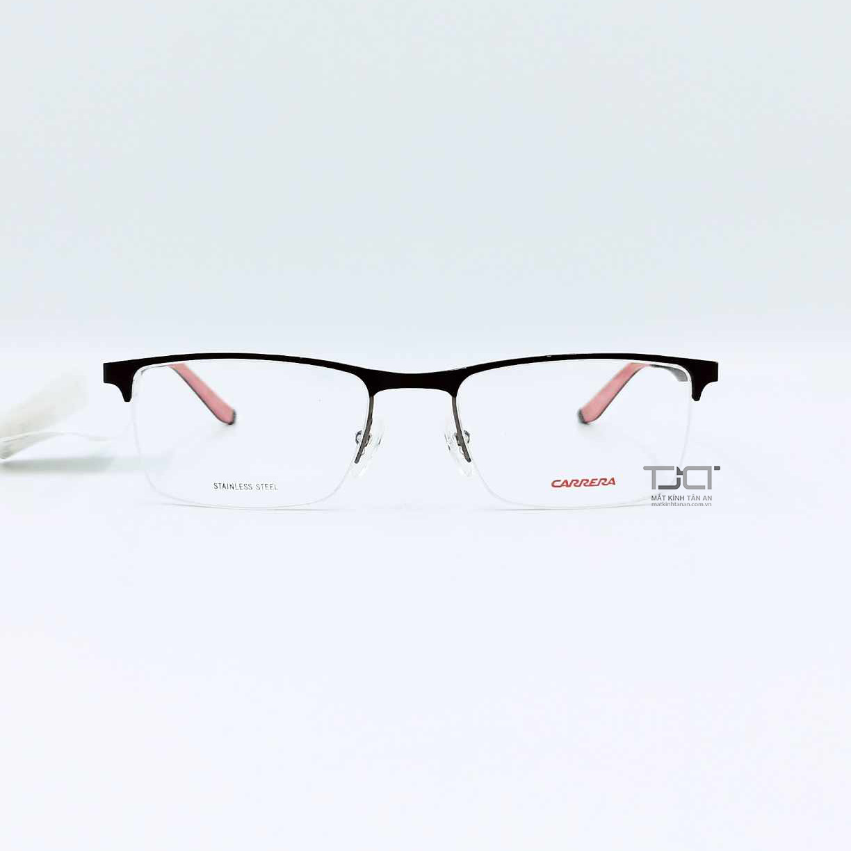 GỌNG KÍNH NAM NỮ, GỌNG THÉP KHÔNG GĨ, GỌNG NỮA VIỀN, HÀNG CHÍNH HÃNG CARRERA CA8810
