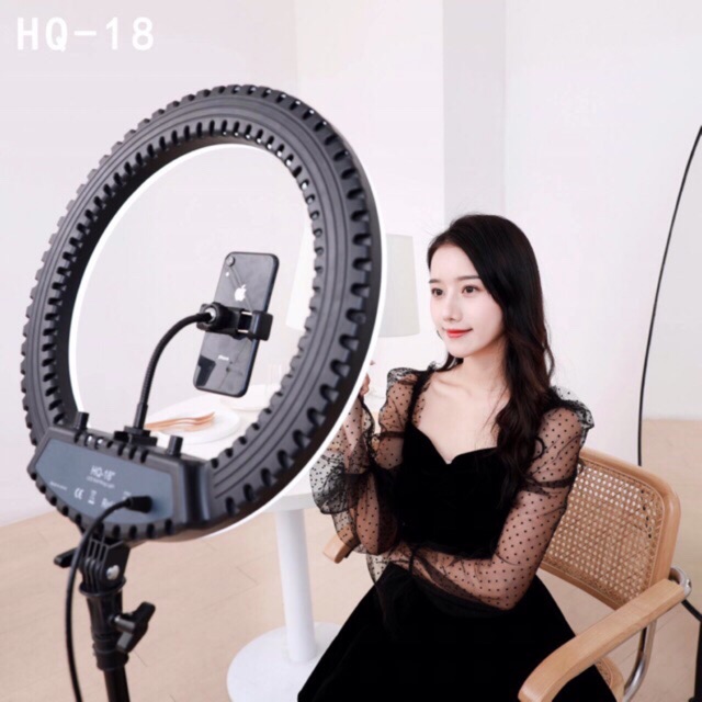 Bộ giá đỡ tripod tích hợp đèn livestream selfie 3 chế độ sáng HQ-18 - Hàng chính hãng