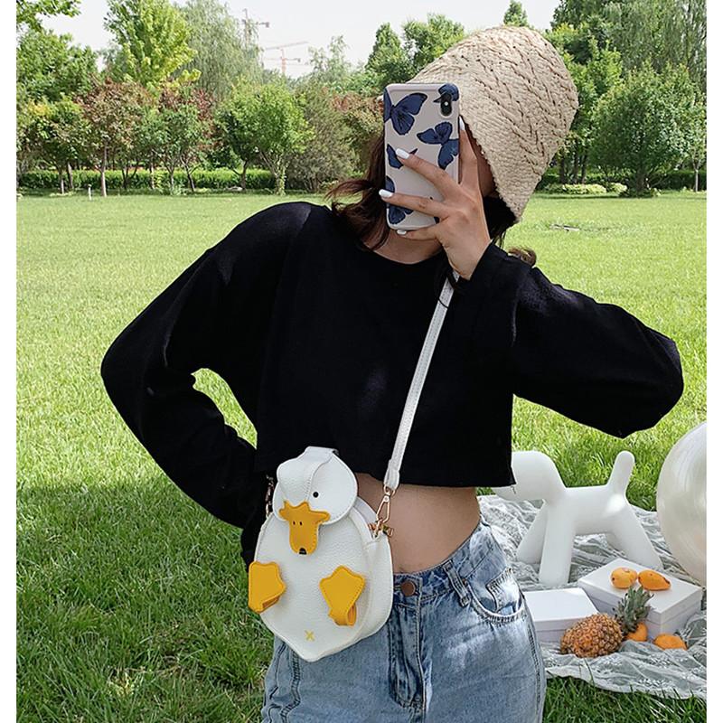2021 JDY Hoạt Hình Dễ Thương Vịt Bé Gái Túi Đeo Vai Nhỏ Túi Đeo Chéo Dành Cho Nữ Túi Bé Gái Da Pu Ví Cầm Tay và Túi Xách