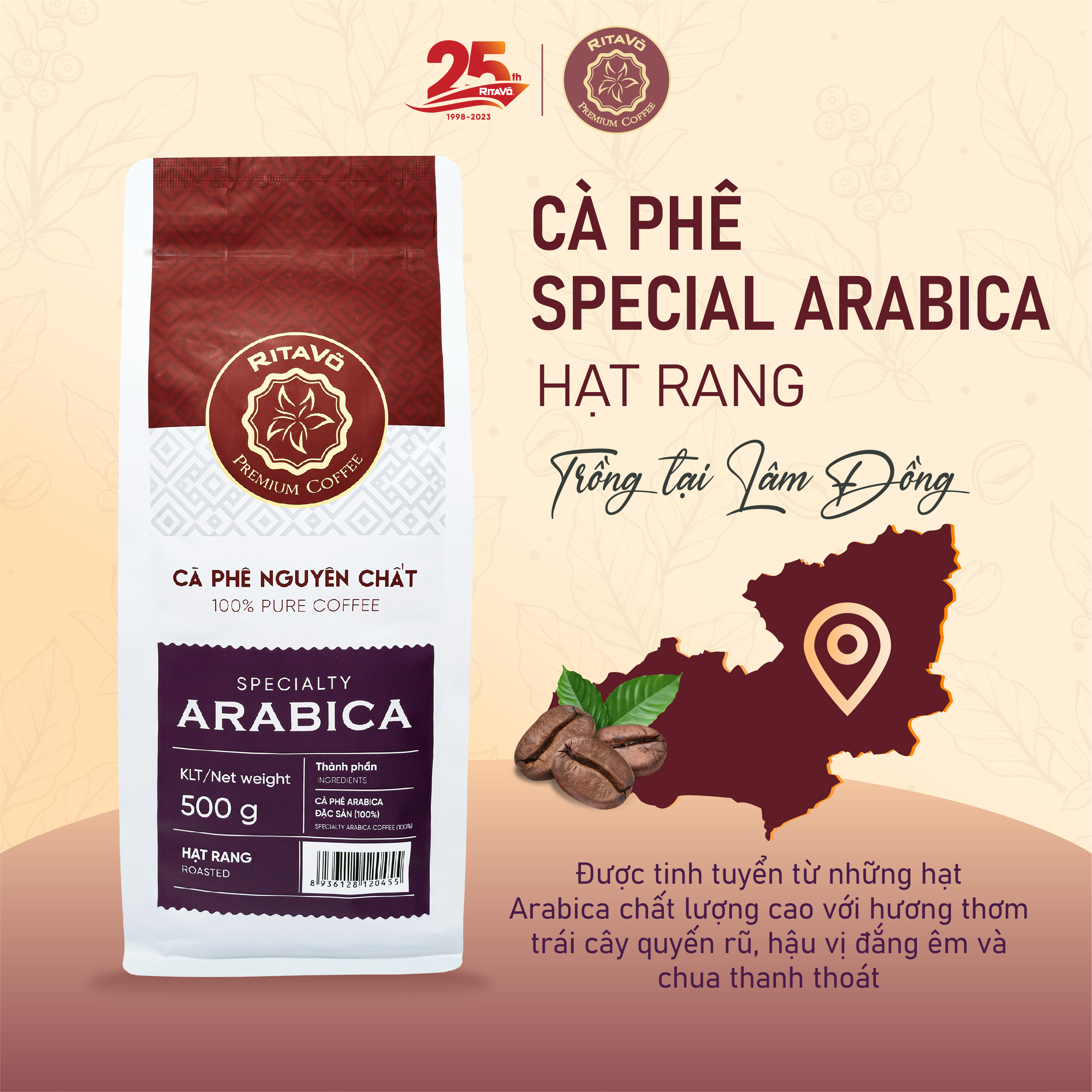 Cà phê hạt rang Rita Võ Cafe Specialty Arabica 500g