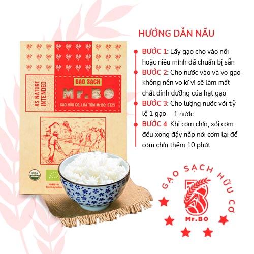 Gạo hữu cơ ST25 cao cấp giống gạo số 1 thế giới - Hộp 1,5kg