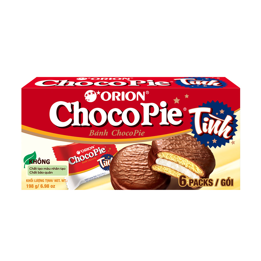 Hộp 6 gói bánh Orion CHOCOPIE TÌNH vị truyền thống (198G)