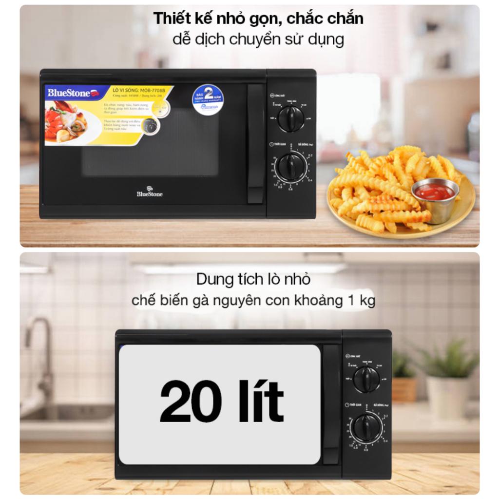 Lò Vi Sóng BlueStone MOB-7708B, 20Lit - 1050w, Hàng Chính Hãng