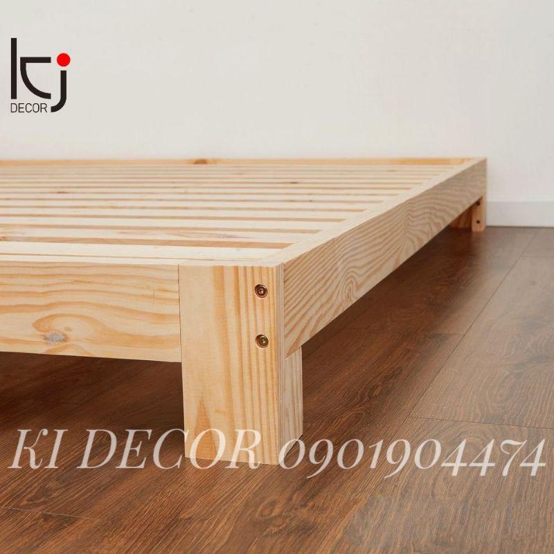 - GIƯỜNG GỖ THÔNG NHẬP KHẨU KI DECOR CÓ GẦM 1.2*2M - PALLET