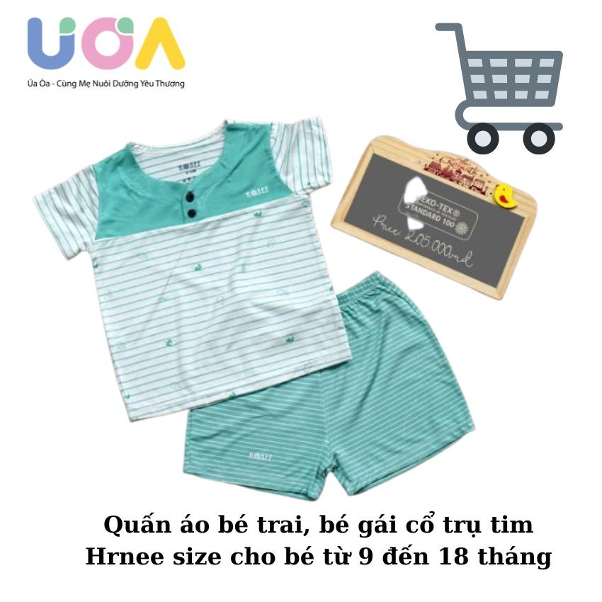 Quấn áo bé trai, bé gái cổ trụ tim Hrnee size cho bé từ 9 đến 18 tháng - Ghi