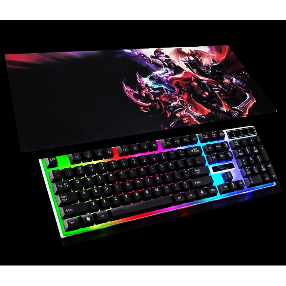 Bàn Phím G21 LED Giả Cơ Game Chuyên Dụng +  Tặng Kèm Lót HÌnh Game Lớn