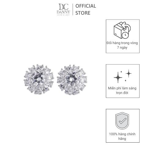 Bông Tai Nữ Bạc 925 Danny Jewelry Xi Bạch Kim Đính Đá CZ NI4GZ008