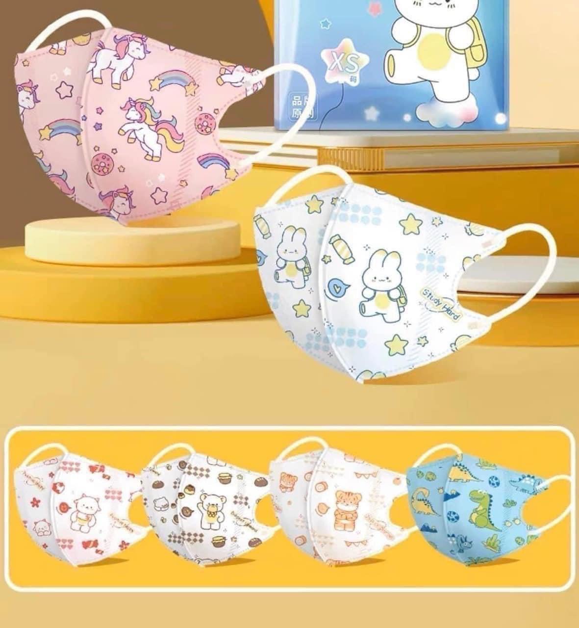 1 thùng/100 cái Khẩu trang trẻ em 5D cao cấp thương hiệu Duy Quân phù hợp cho trẻ từ 1-10 tuổi