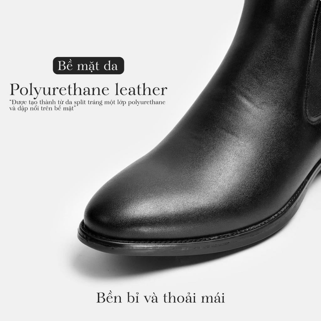 Giày Da Nam Chelsea Boot Cổ Cao Da PU Lịch Lãm, Sang Trọng Và Tăng Chiều Cao QB901