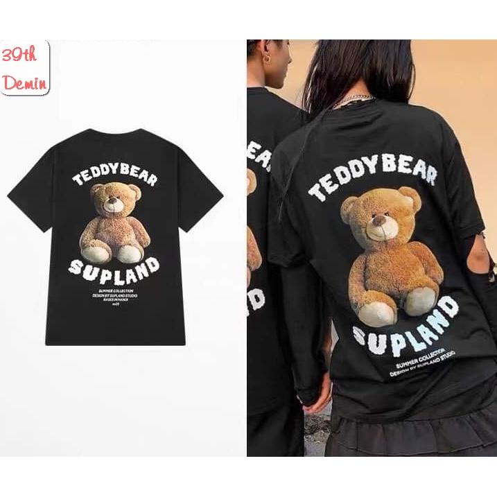 Áo thun tay lỡ NELLY COTTON TEDDY BEAR dáng unisex NAM NỮ form châu á in Tom phong cách HIP HOP