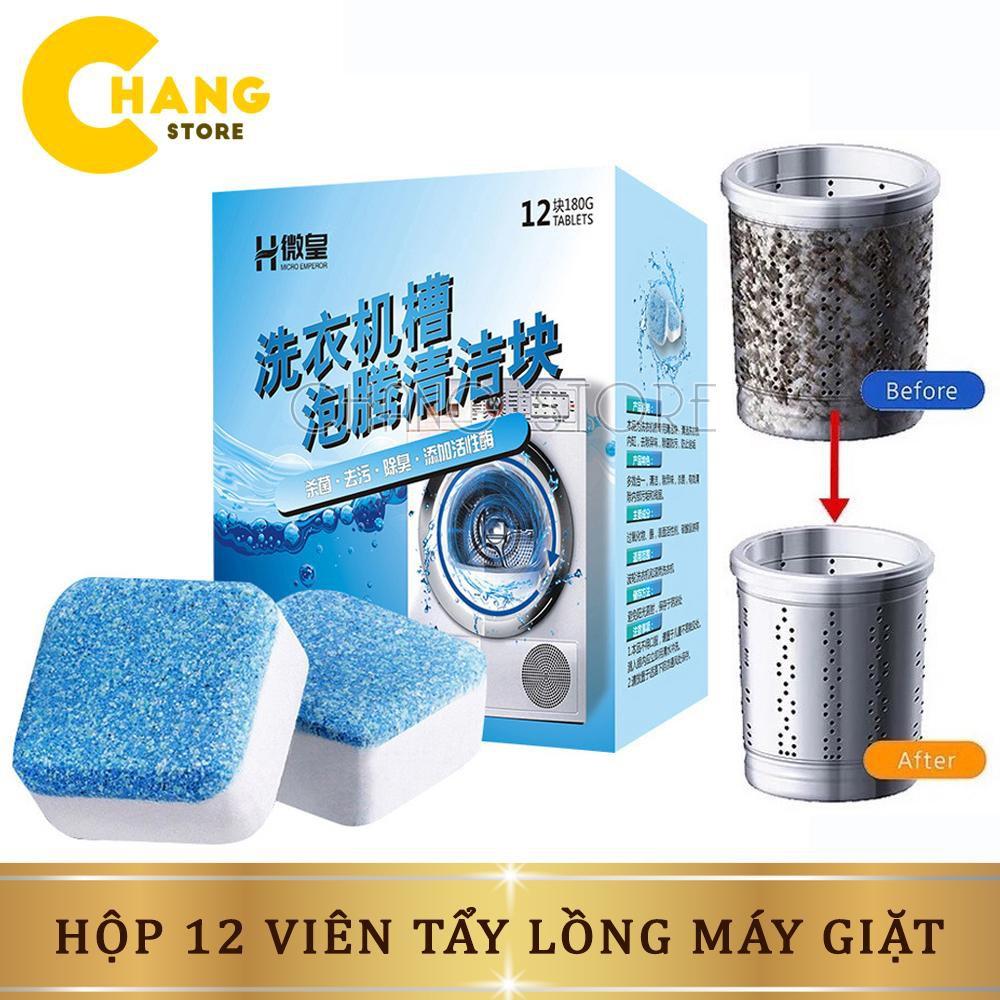 Hộp 12 viên tẩy vệ sinh lồng máy giặt diệt khuẩn, khử mùi, tẩy chất cặn hiệu quả