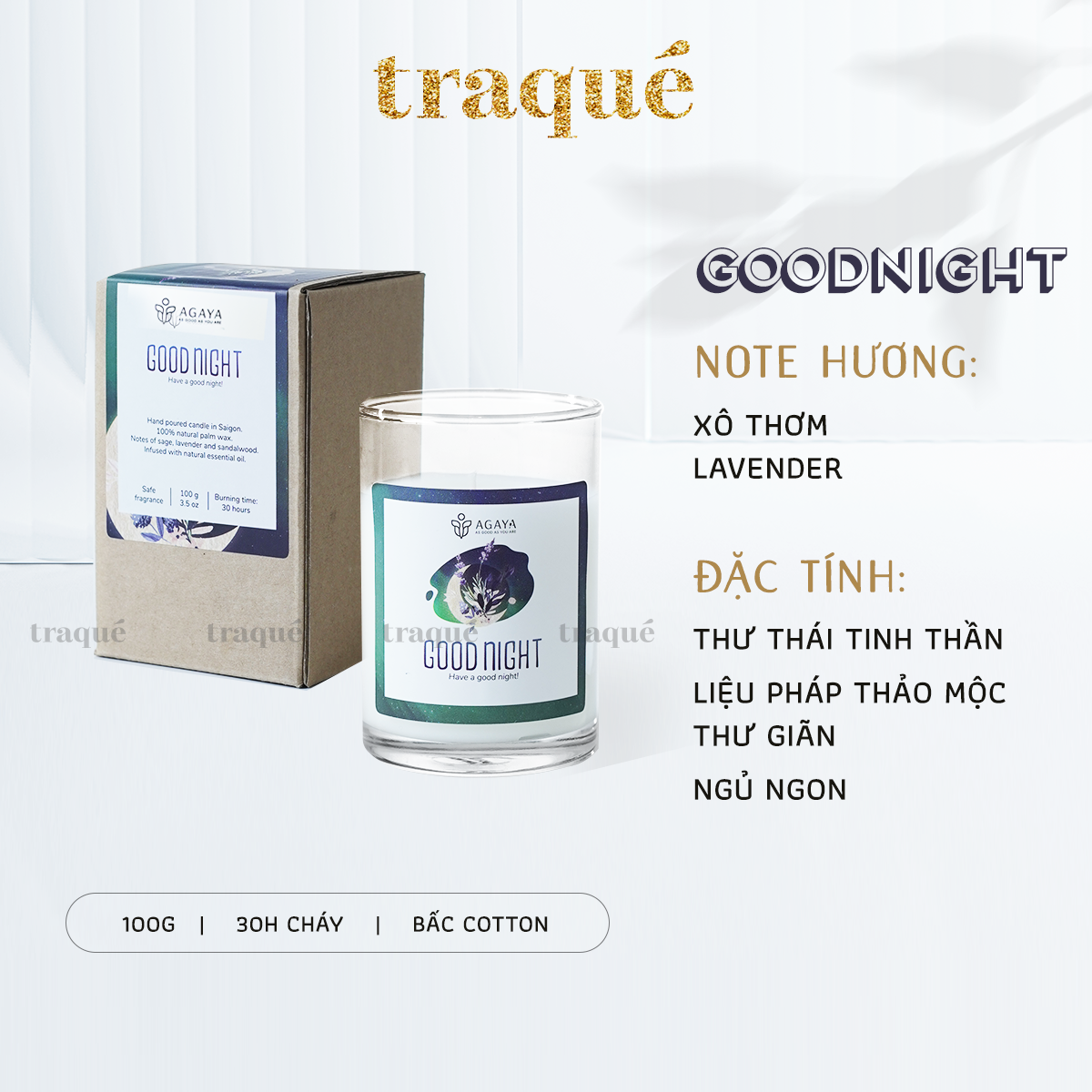 Nến thơm tinh dầu cao cấp không khói an toàn Candle Cup - GOODNIGHT - S - 100G