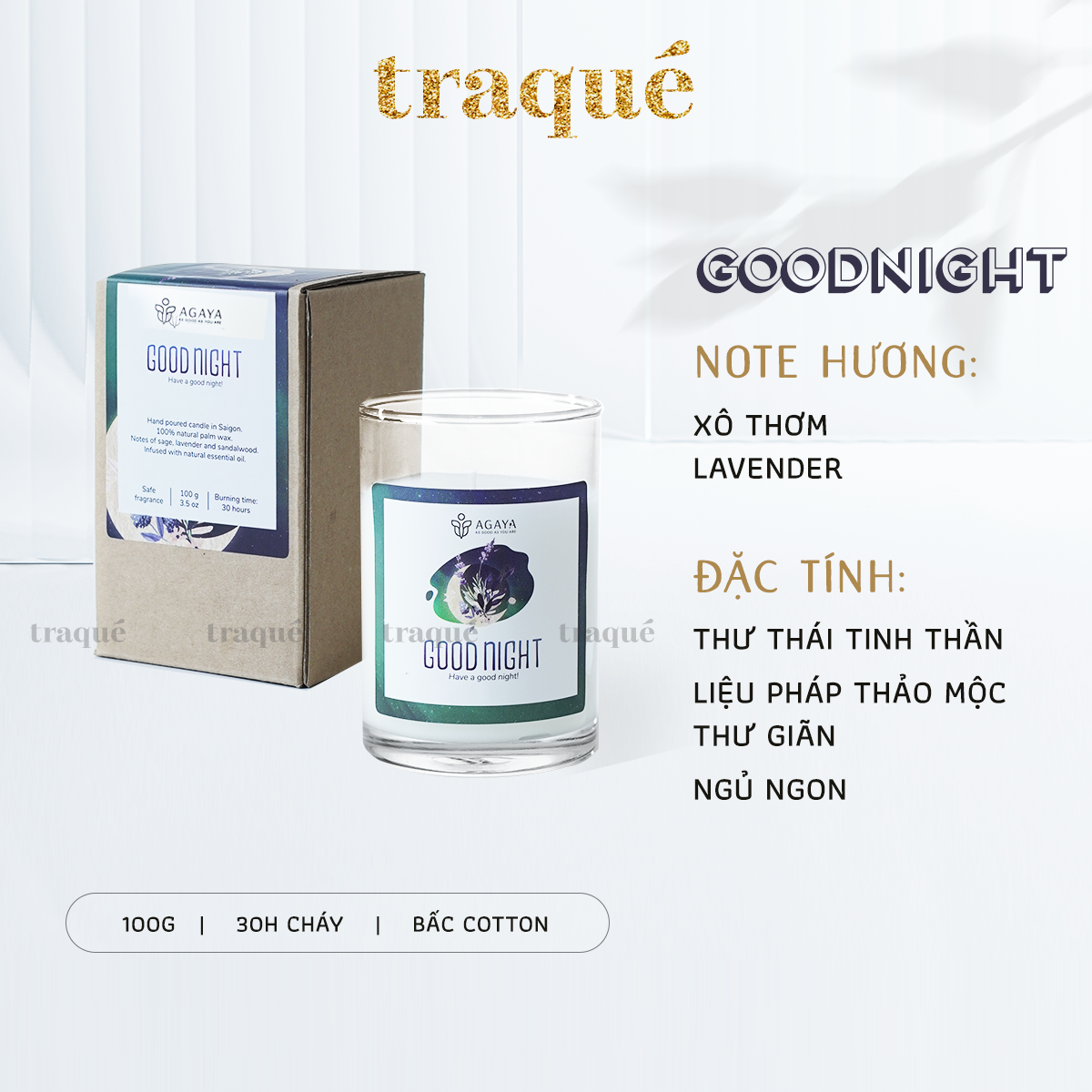 Nến thơm Candle Cup/Agaya - Hương Thảo Mộc GOODNIGHT