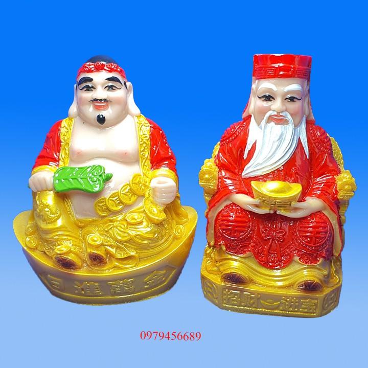 Tượng Thần Tài Thổ Địa nhựa màu đỏ cao 15.3