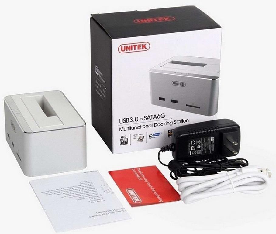 HDD Dock Unitek 2.5 3.5 sata 6G + Hub + Card SD Unitek Y-1092 (3.0) - HÀNG CHÍNH HÃNG
