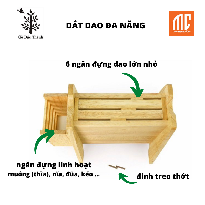 20381 | Dắt dao đa năng có chỗ để thớt , muỗn đũa nĩa thìa kéo