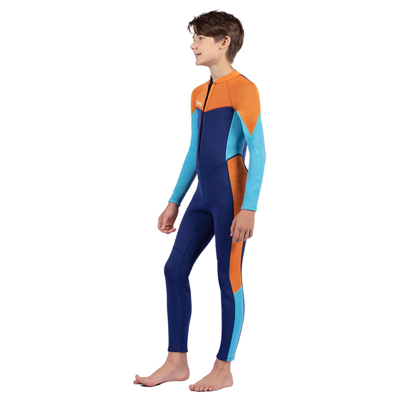 2.5mm Neoprene Wetsuit for Boys Girls, Kids Wetsuit Thermal Full suits Diving Swimsuits Sun Protection Bathing Suit for Summer Beach