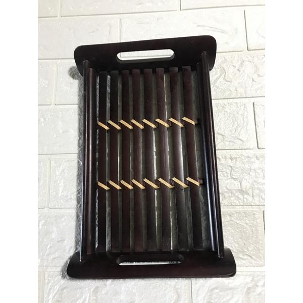 Khay trà tre  rộng 25cm x dài 35cm ,khay đựng trà bằng tre  Sơn pu màu gỗ gụ,khay trà đạo mang phong cách trà đạo