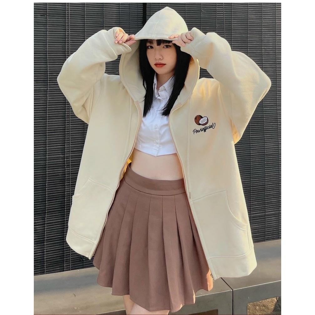 Áo Hoodie Nỉ Bông In Hình Xinh Powrofficial Trái Dừa Coconut