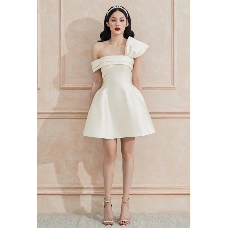 Đầm dự tiệc đầm sang trọng đầm dáng xoè Taffta nơ ngực chéo vai đi chơi dạo phố công sở - MN95 - Đầm Váy Mina