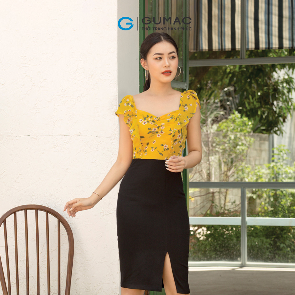 Áo croptop họa tiết GUMAC A12962