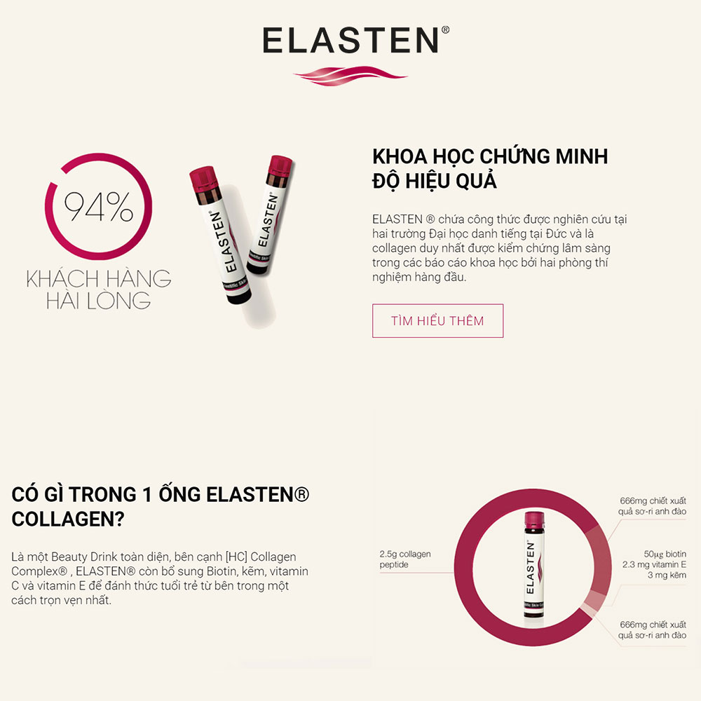 Collagen Elasten - Phiên bản đặc biệt 3 Hộp Giúp Da Căng Mịn, Chống Lão Hóa, Tóc Chắc Khỏe - Collagen Số 1 Tại Đức