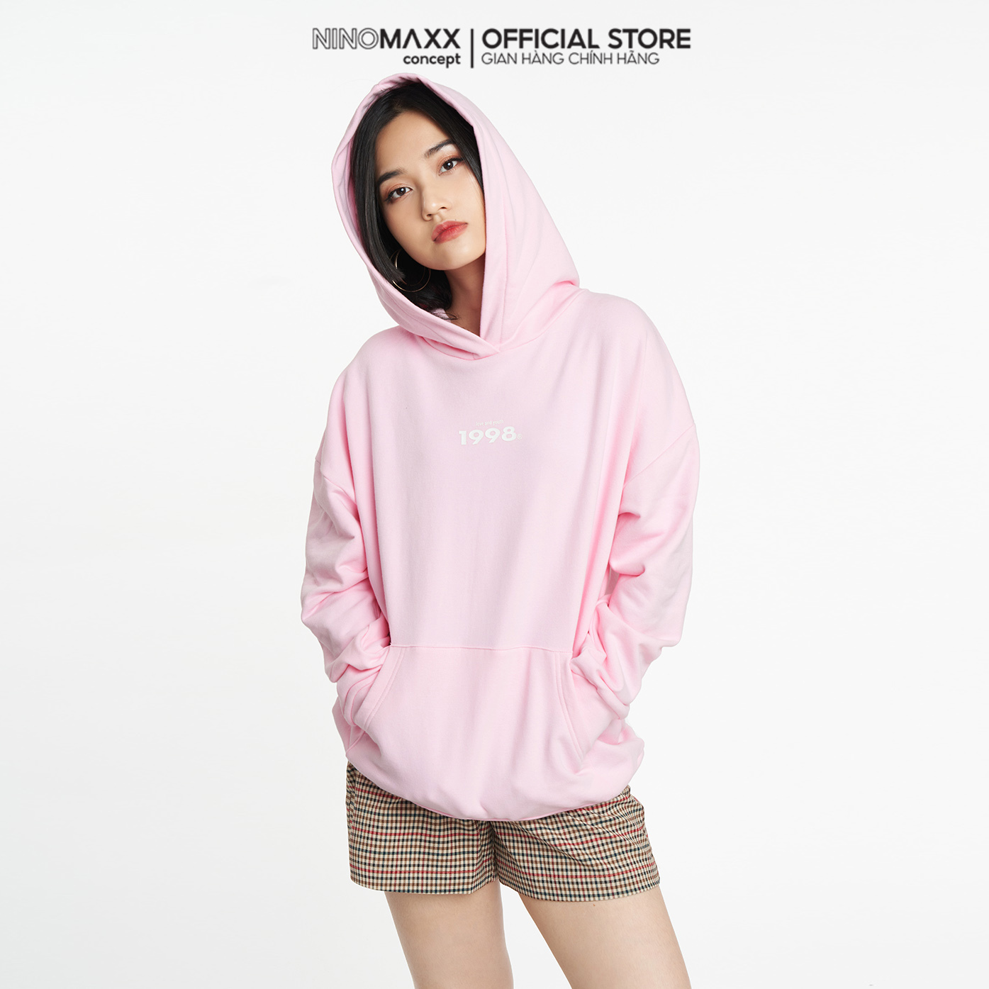NINOMAXXÁo hoodies Nữ tay dài chất liệu cotton 2204012