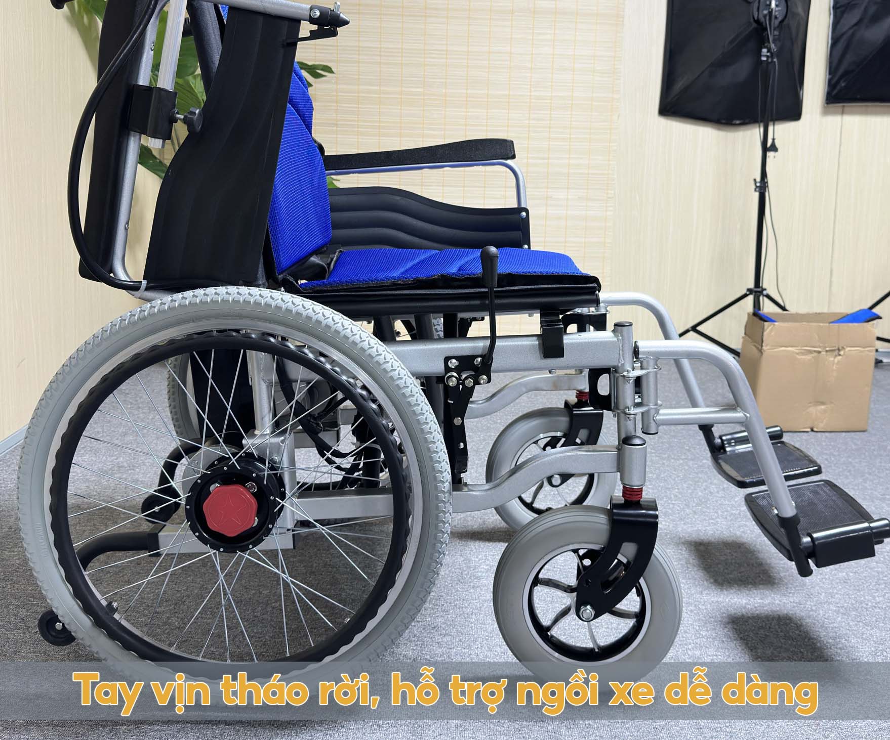 Xe Lăn Điện Bánh Hơi Tuỳ Chỉnh, Tải Trọng 150kg, Pin Lên Tới 20km, Chính Hãng NIKITA XLD-1570