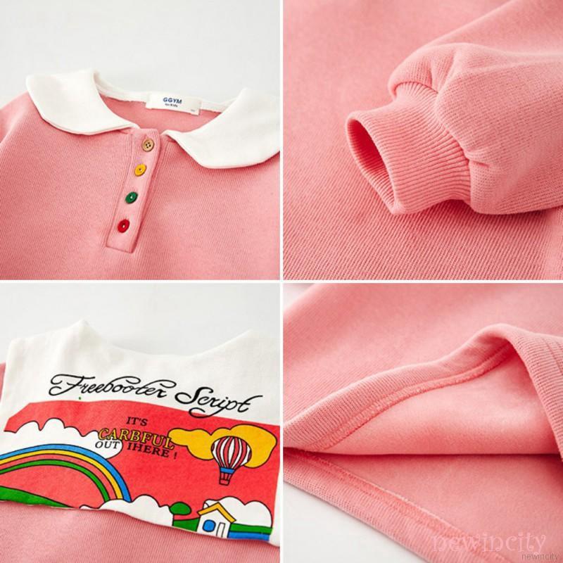 Đầm sweater tay dài vải nhung cổ búp bê dành cho bé