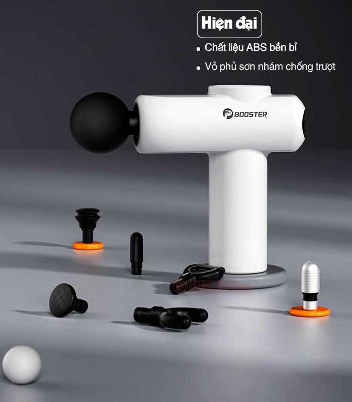Súng Massage Cầm Tay Booster Boluojun MINI V2 New - 8 Đầu Mát Xa, Có Đầu Nhiệt Nóng Hỗ Trợ Giãn Cơ Nhanh - Tặng Kèm 3 Miếng Dán Dược Liệu