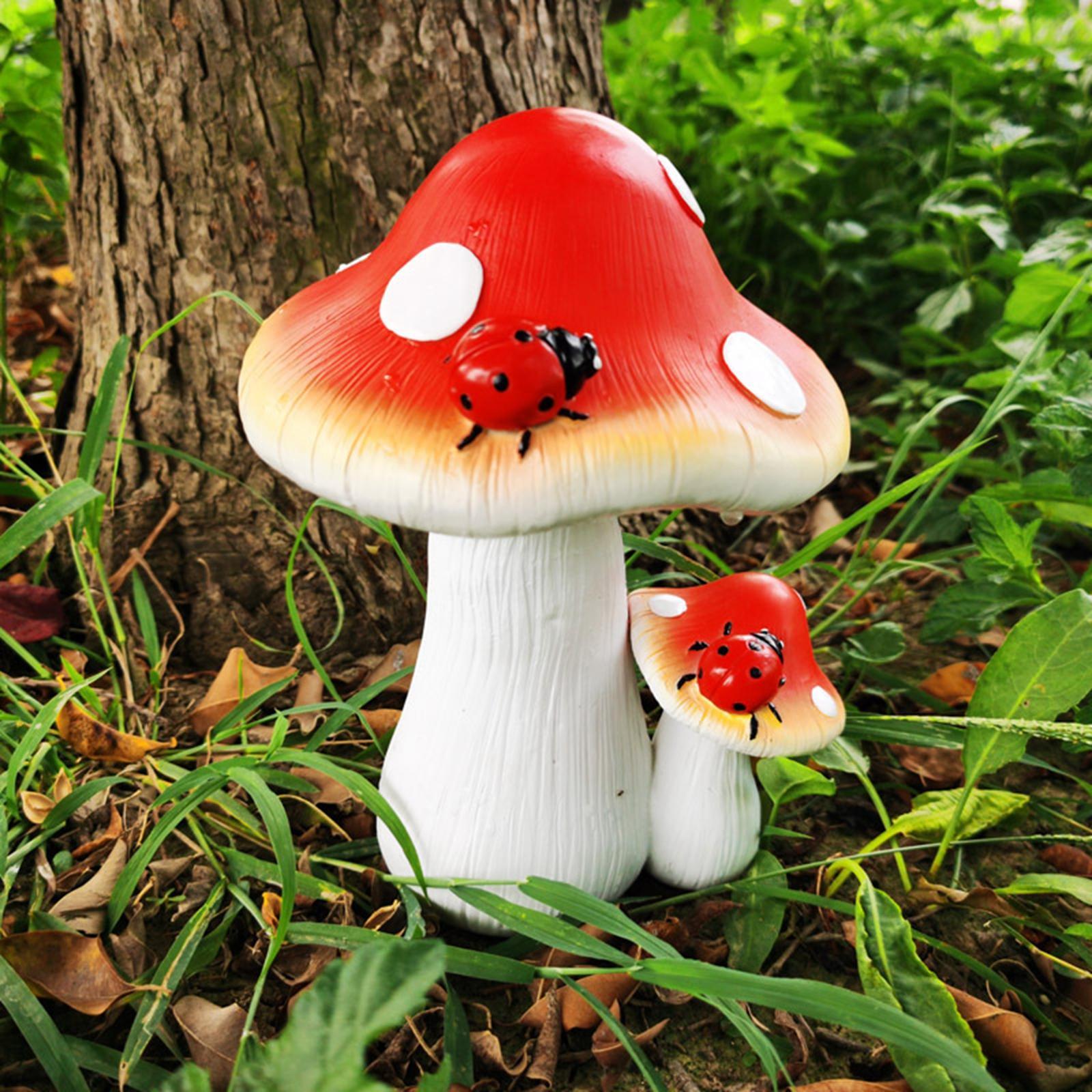 Simulation Mushroom Statue Mushroom Figures Art Crafts for Yard 2