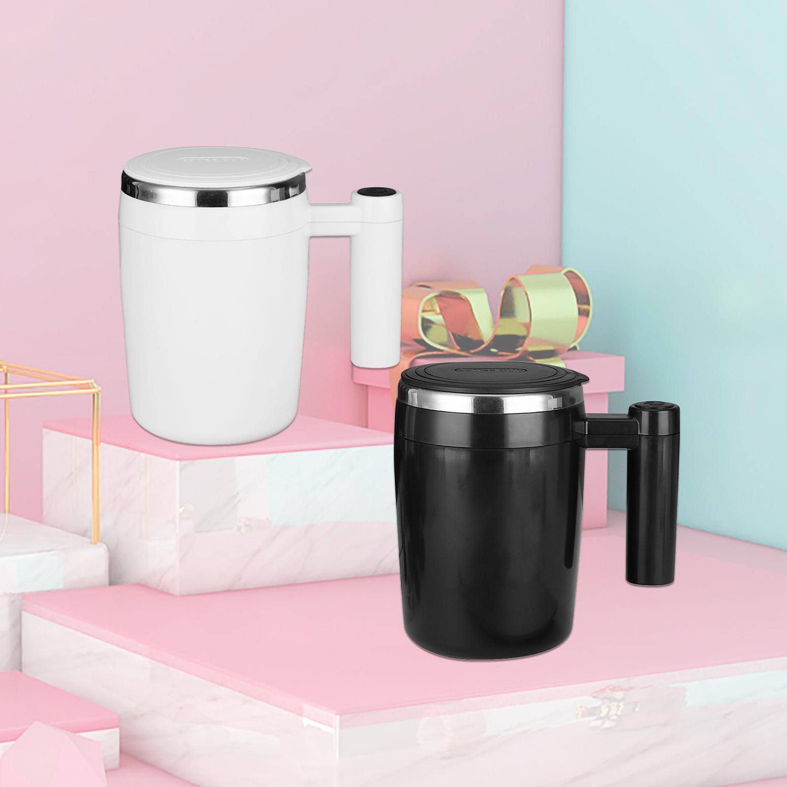 380ml Self Stirring Mug with Lid Auto Magnetic Stirring Coffee Cup Electric Stainless Steel Self Mixing Coffee Cup