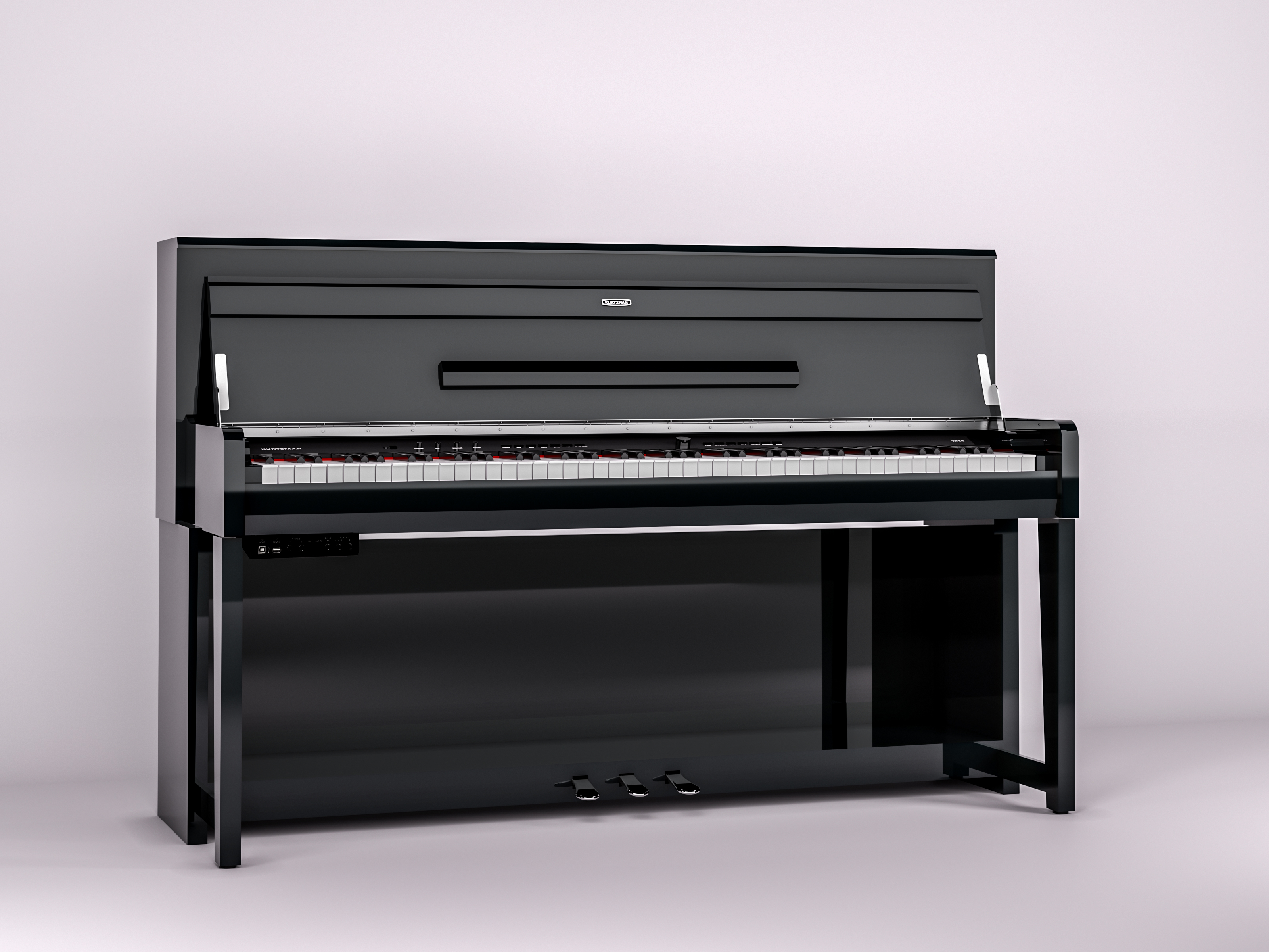 Đàn Piano điện cao cấp/ Home Digital Piano - Kzm Kurtzman K750 (GB PE) - Dáng Upright - Màu đen bóng - Hàng chính hãng