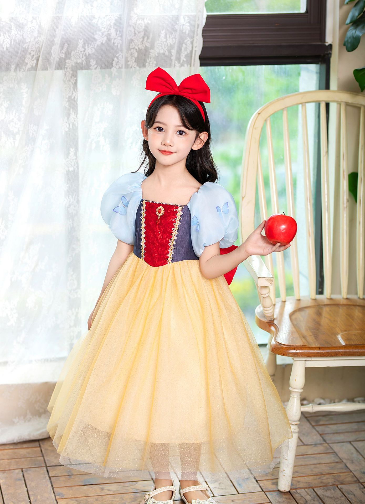 Đầm công chúa bạch tuyết cho bé gái hóa trang cosplay Halloween (tặng kèm cài tóc)