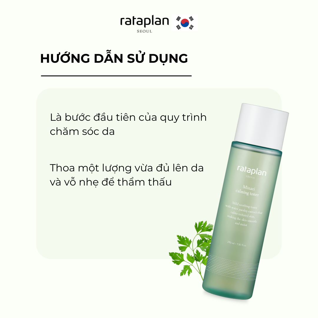 Toner dưỡng ẩm Minari RATAPLAN dịu nhẹ cấp ẩm, phục hồi và cải thiện đàn hồi da 210ml