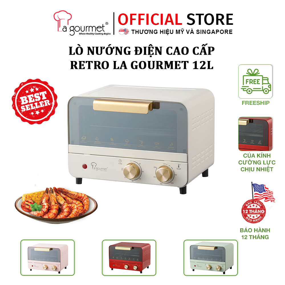 [Hàng chính hãng] Lò nướng La gourmet cao cấp retro 12L