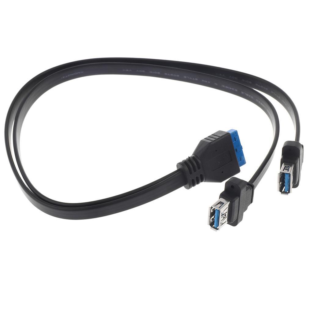 2x 2Port USB 3.0 Female to Motherboard 20Pin Header Extension Cable Adapter