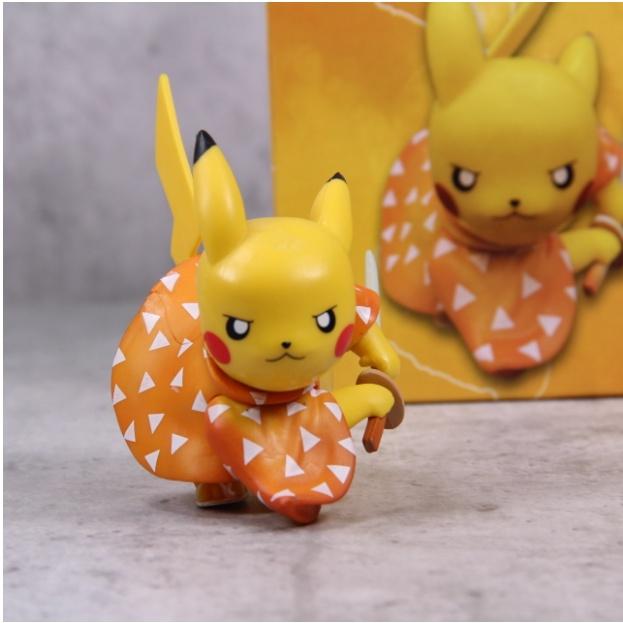 Mô Hình Pikachu Cosplay Nhân Vật Agatsuma Zenitsu Siêu Ngầu, Cute, Full Box, Quà Tặng Cho Bé