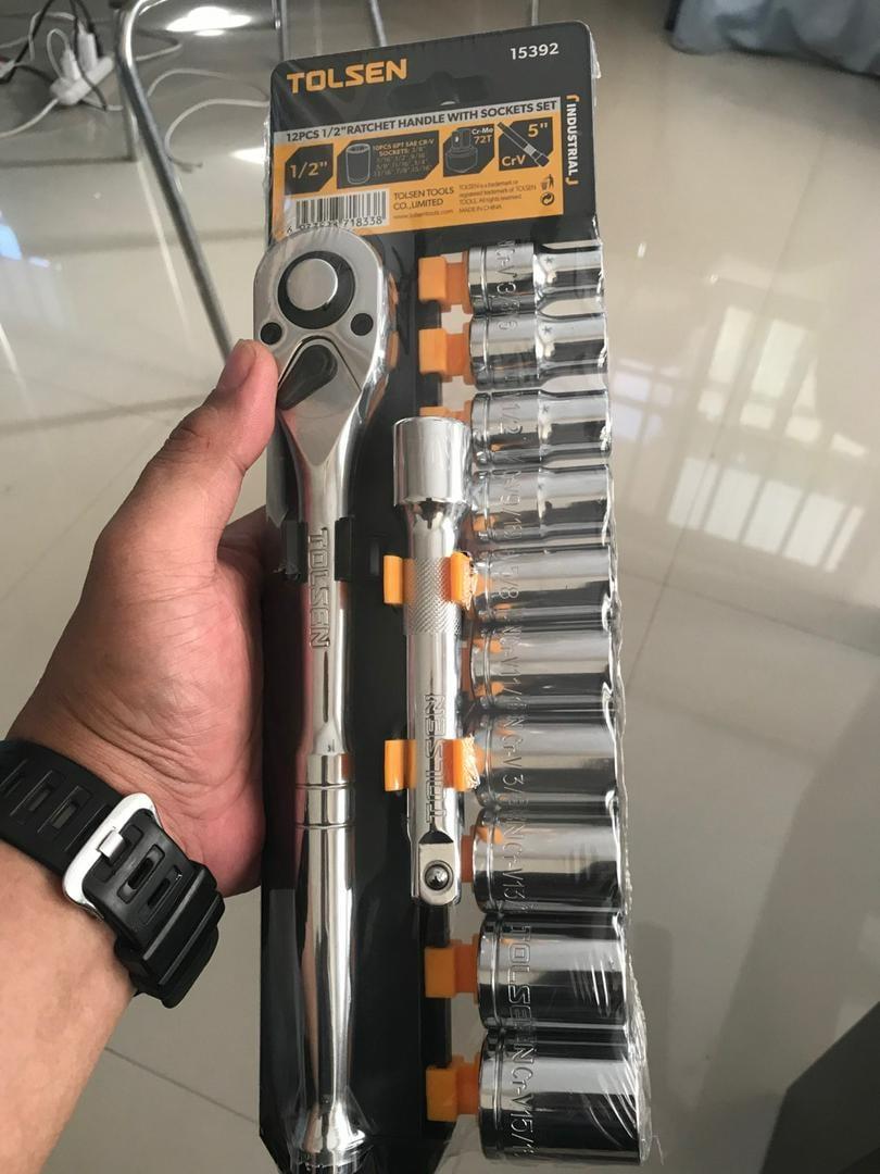 BỘ TUÝP 12 MÓN 1/2 HỆ INCH TOLSEN 15392 - HÀNG CHÍNH HÃNG