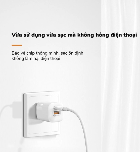 Cốc hỗ trợ sạc nhanh Gan 33W RY-U33 sạc 1 lúc 2 thiết bị