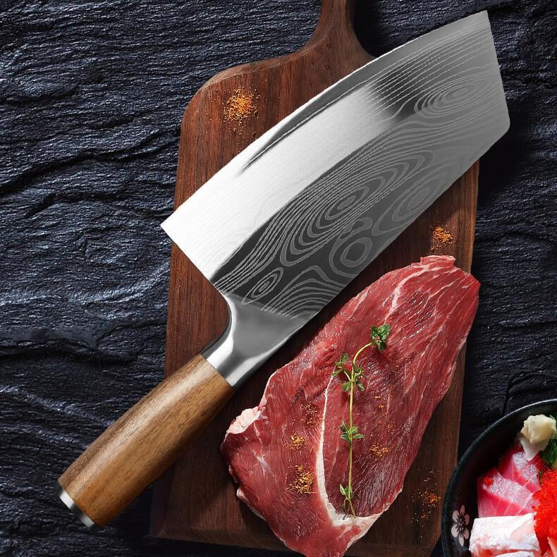 DAO - DAO BẾP NHẬT BẢN SANTOKU THÉP DAMASCUS MÃ EDT124 VNS