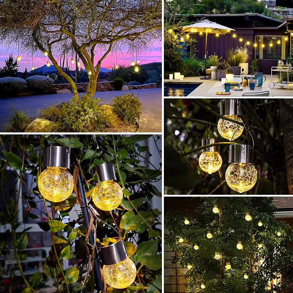 Bộ 4 Đèn LED Năng Lượng Mặt Trời Chống Thấm Nước Tiết Kiệm Năng Lượng Cho Sân Vườn
