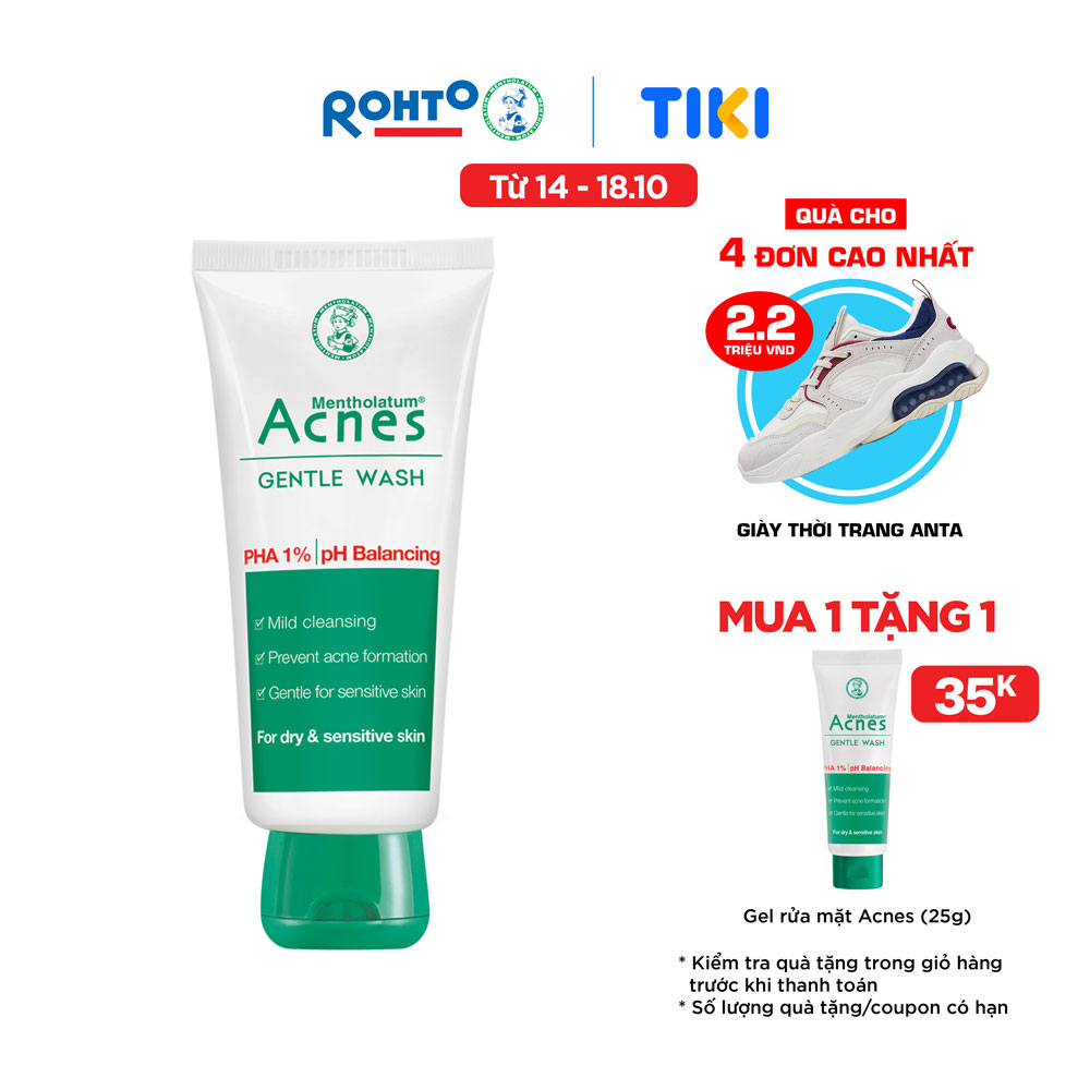 Gel rửa mặt ngăn ngừa mụn Acnes Gentle Wash 100g