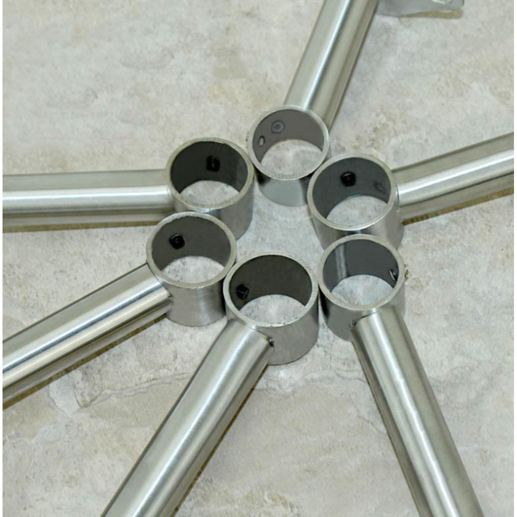 2x2x Stainless Steel Cloakroom Tube Lever Holder, Wardrobe Rod Holder 400mm
